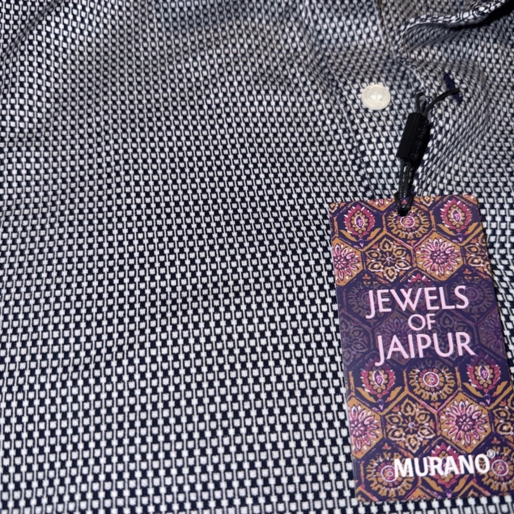 Murano Men's Blue and White Shirt - Picture 4 of 11